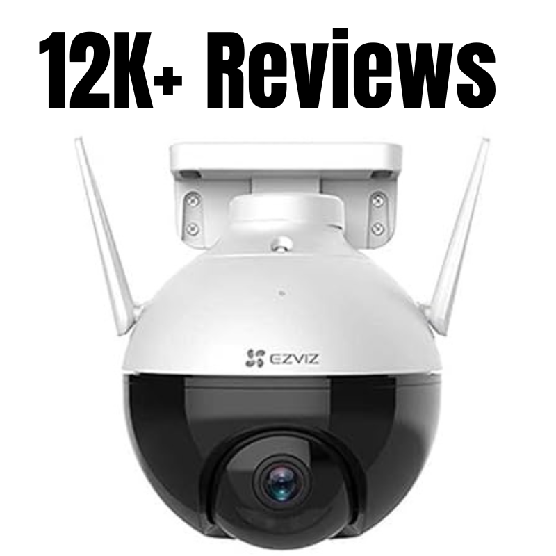 Outdoor PTZ security camera with HD resolution, color night vision, motion detection, local recording, and support for up to 256GB storage. Works with Alexa and Google Assistant, designed for reliable outdoor surveillance